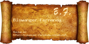 Biswanger Fernanda névjegykártya